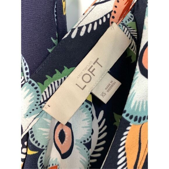 Ann Taylor Loft Women's Tropical Floral Blouse And Pant Set Multicolor Size 0 - Picture 3 of 10